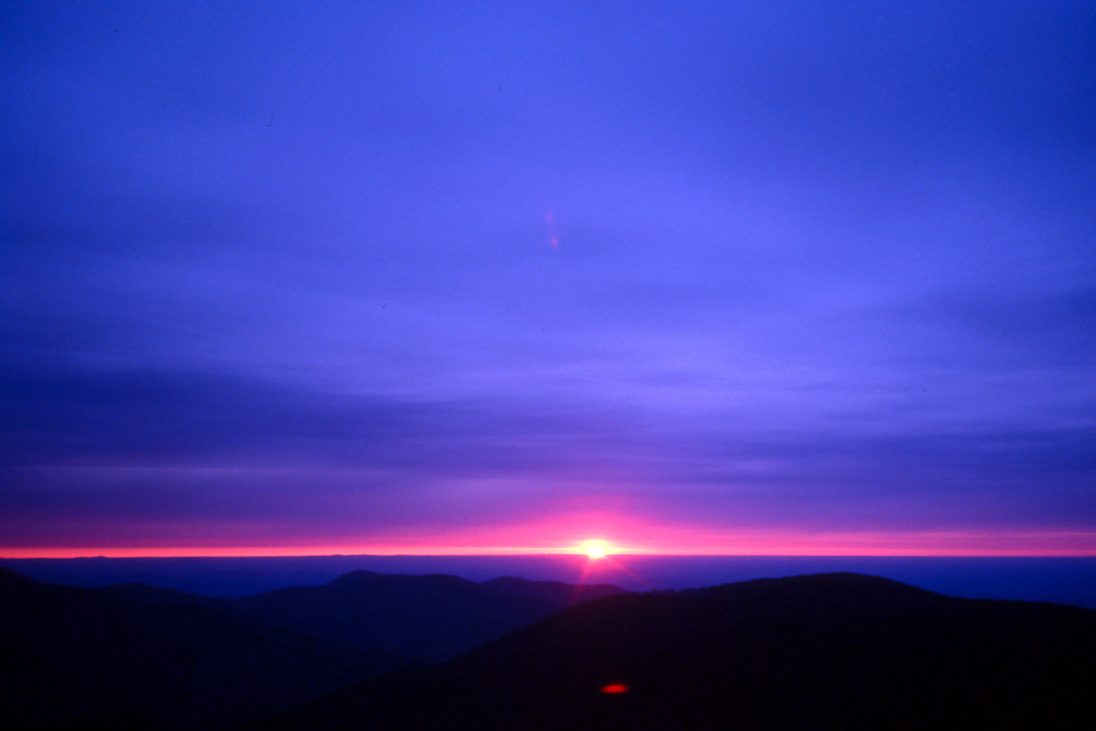 Sunrise from Skyline Drive in Virginia